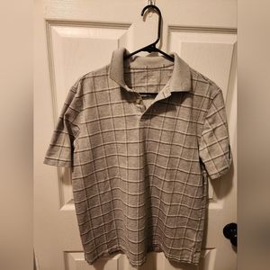 Van Heusen Grey Mens Short Sleeve Polo Size M